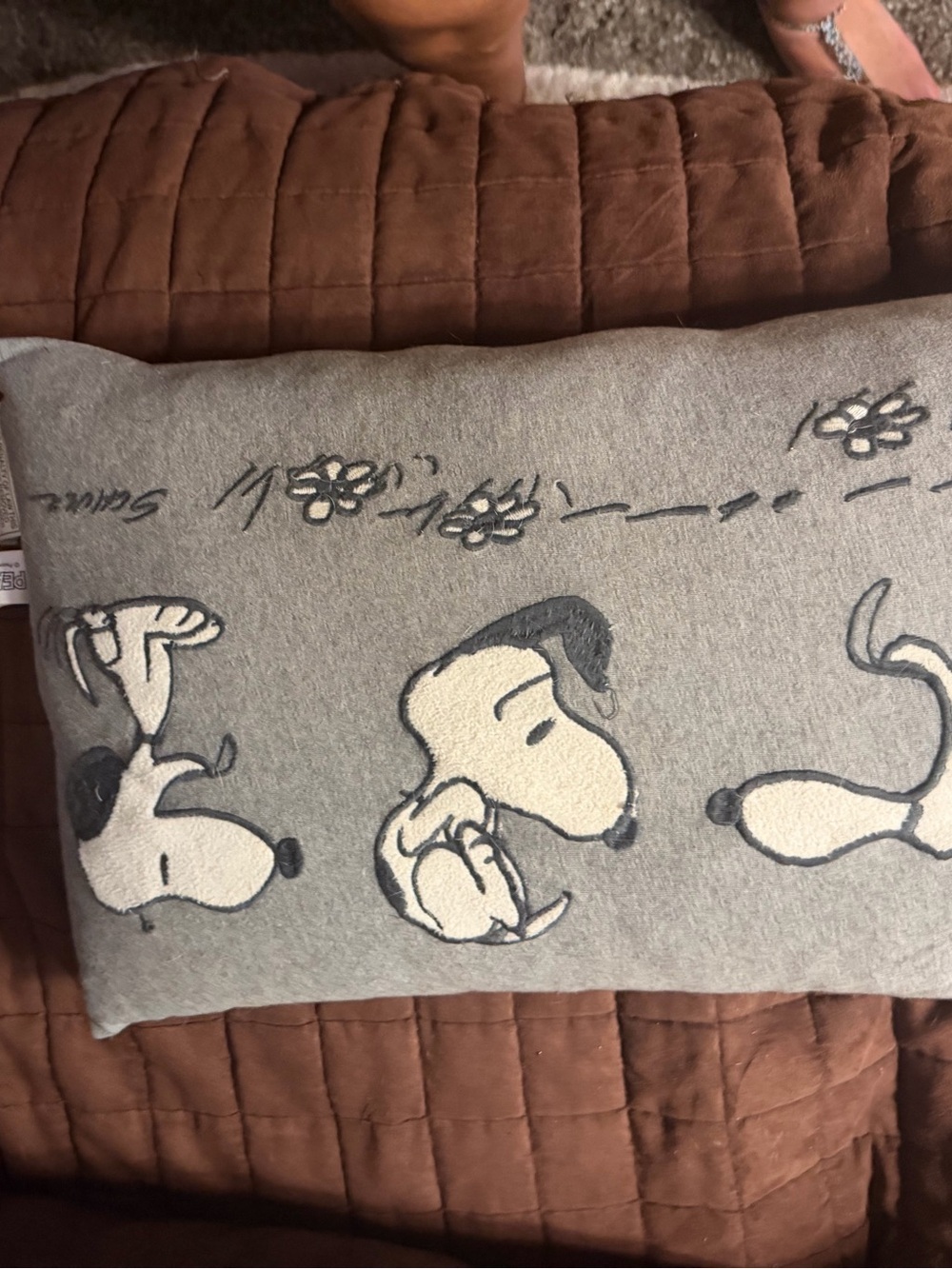 Hallmark Gray and Cream Snoopy Accent Pillow